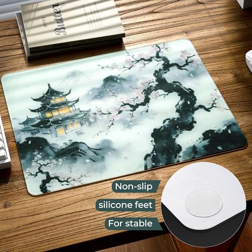 XVX Glass Mousepad Gaming, Cherry Blossom Hard Mouse Pads for Esports, Large Mouse Mat 410mm*310mm, Tempered Glass Mouse Pad Smooth Micro-Etched Surface with Improved Precision and Speed - Image 5