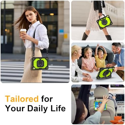 Case for iPad (A16) 11th/10th Generation 11/10.9 Inch 2025/2022, Ubearkk for iPad a16 case with Screen Protector, 360 Degree Rotating Stand Shoulder Strap Pencil Holder,Black Green - Image 6