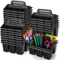 GlikCeil 24 Pcs Classroom Caddy Storage Basket with Handle,Black by GlikCeil