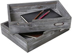 MyGift Ash Gray Wood Paper Tray Organizer, Stackable File Trays Set of 2 by MyGiftHome