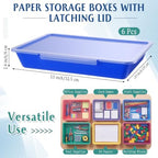Tinlade 6 Pcs Classroom Paper Storage Bins with Lids, 13x10, Rainbow - Image 2