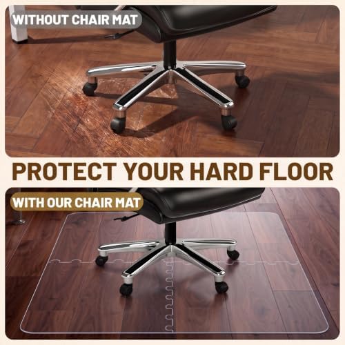 BesWin Office Chair Mat for Hardwood Floor, PET Desk Chair Mat, 48" x 32" - Image 4