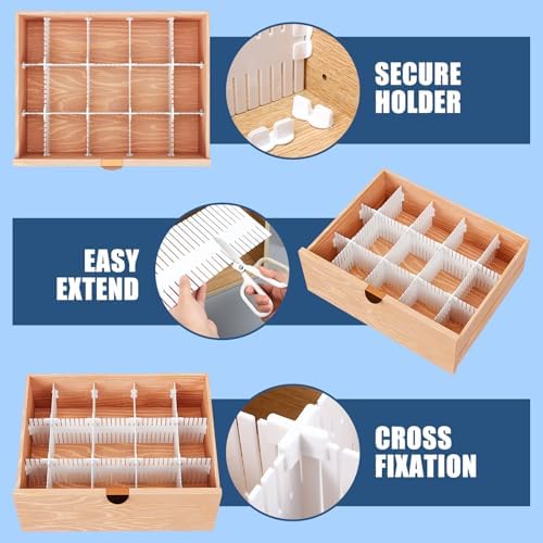 15 Pcs 5.12 Tall Drawer Divider Adjustable Drawer Organizer,White - Image 4