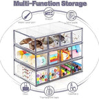 12-Drawer Desk Organizer, 3-Pack Stackable Desktop Storage Box - Image 5