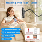 Kefotic Gooseneck Tablet Holder for Kindle Reading in Bed with Page Turner Remote, Hands Free Desk Bedside Lazy Arm Stand for Kindle Accessories, Gifts for Readers - Image 2