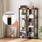 HOOBRO Small Bookcase, Industrial Style Bookshelf for Narrow Spaces, 4-Tier Square Book Shelf Stand, Wooden Storage Rack Display Shelf, Corner Shelf for Living Room, Rustic Brown and Black BF08CJ01 - Image 5