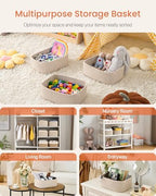 KALLAX Small Woven Storage Basket for Organizing, 13.5x9.5x5 inches, 3 Pack - Image 3