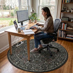 5FT Round Office Chair Mat for Hardwood Floor, Non-Slip Washable Moss Green - Image 2