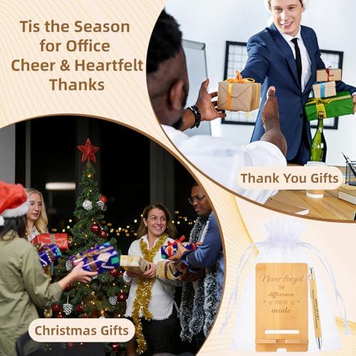150 Pcs Employee Appreciation Gifts Bulk, 50 Wooden Phone Stands, 50 Motivational Pens with White Organza Bags, Thank You Gifts for Coworkers, Staff, Team, Volunteers, Nurses, Teachers, Office Desk - Image 7
