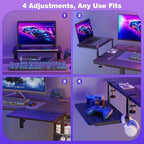 Desk Extender, 15-inch Clamp-On Desk Shelf, Height-Adjustable Desktop Shelf Organizer for Monitors Office and Gaming Accessories, Arm Support Table Extension, 44lbs Heavy Duty, Black - Image 5
