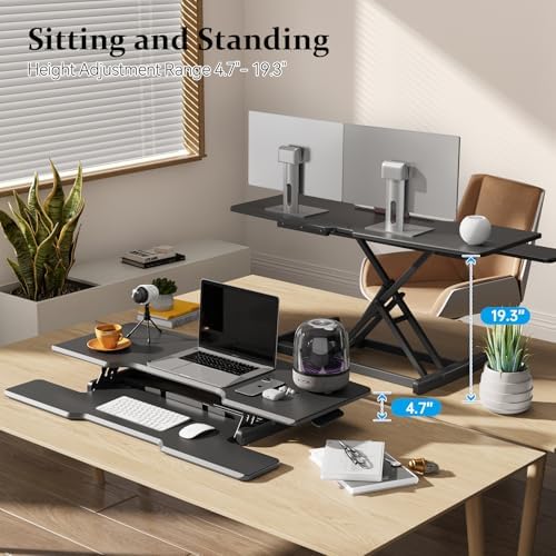 42" Standing Desk Converter, Quick Sit to Stand Desk Riser - Image 3