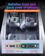 USB Hub for Tesla Model Y Juniper 2026 & Model 3 Highland 2024-2025 with RGB Ambient Light, 4-Port Docking Station, Tesla Phone Charger Charging Center Console Organizer Accessories Gifts - Image 6