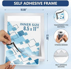 12 Pack Magnetic Sign Holder 8.5 x 11 with Adhesive Back - White Magnetics Poster Frame & Magnetic Paper Holder - Reusable Adhesive Frames 8.5x11 - Magnet Frame for Wall Windows - Magnet Document Holders - Image 2