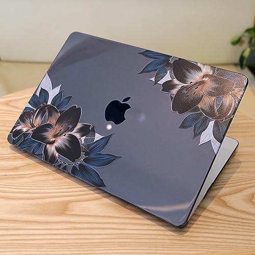 MEEgoodo for M5/M4/M3/M2 MacBook Air 15 inch Case 2026 2025 2024 2023, Case Fit Model (A3448/A3241/A3114/A2941) for MacBook Air 15.3 inch, Golden Lilies - Image 5