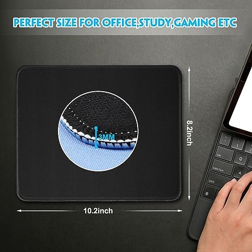 Kanayu 12 Pcs Mouse Pad Bulk 10.2 x 8.3 x 0.12 Inch with Non Slip Rubber Base Stitched Waterproof Mouse Pad Washable and Dirt Resistant Square, Multicolored (Pack of 3) - Image 5