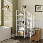 Golpart Small Shelves Storage Wire Metal Adjustable Shelf Unit with Wheels - Image 7