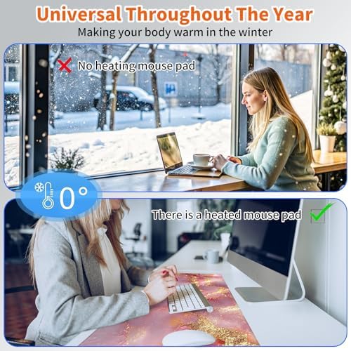 Heated Desk Pad & Mouse Pad, 3 Heat Levels, 3-Hour Auto Shut-Off - Image 6