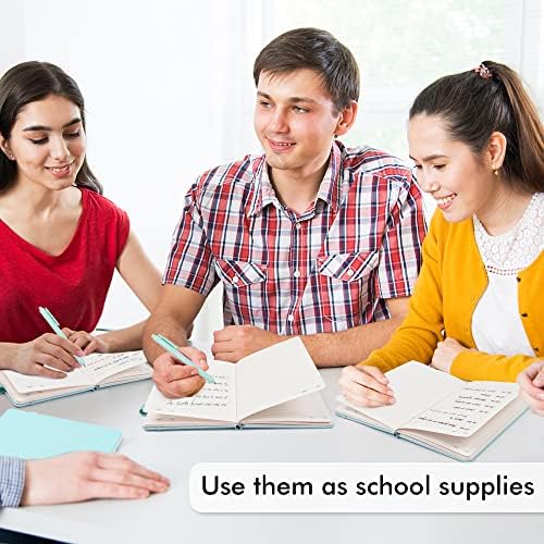 feela 5 Pack Notebooks Journals Bulk, Hardcover Notebook Classic Ruled Lined Journals with Pen Holder for Women Girls School Business Supplies, with 5 Black Pens, 120 GSM, 5.1”x8.3”, A5,Sky Blue - Image 5