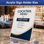 Arrobust 18 Pack Acrylic Sign Holder 8.5 x 11, Plastic Clear Display Stand for Tabletop, L-Shaped Vertical Acrylic Paper Holder for Menu, Flyers, Office, Restaurants, Documents, Store, Desktop - Image 4