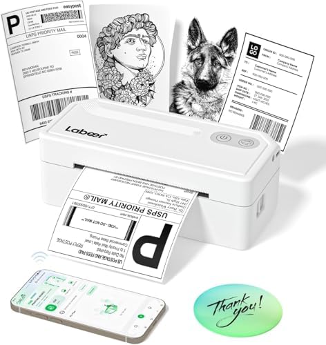 Labeer Bluetooth Thermal Shipping Label Printer, Wireless 4x6 Printer White by Unknown