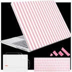 Case for Surface Laptop 5/4/3 13.5", Pink & White Stripes by WelcomeViseNewitems