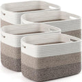 4 Pack Large Storage Baskets for Organizing, 16''Lx12''Wx8''H Woven Baskets for Storage Toys, Towels, Books, and Clothes, Cotton Rope Basket for Shelves with Handle by Unknown