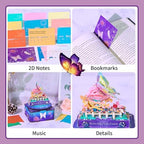 3D Calendar 2027,Time Piece Calendar 2027,Cute Butterfly 3D Art Notepad Calendars With music box,3D Memo Pad With music box,Tear Away Calendars,Christmas Gift,New Year Gift,paper sculpture calendar (Butterfly and Flower) - Image 4