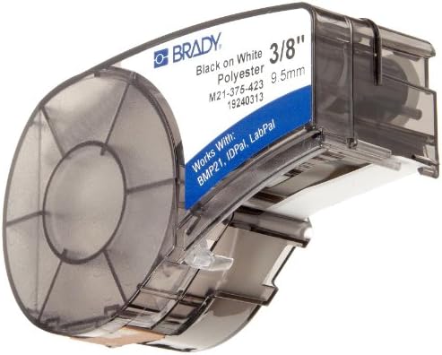 Brady Authentic (M21-375-423) Harsh Environment Polyester Label for Barcode, Solar Panel, and Printed Circuit Board, BlackonWhite- For M210, M210-LAB, M211, BMP21-PLUS and BMP21-LAB, .375"W 21'L - Image 4