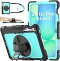 SEYMAC stock Case for Samsung Galaxy Tab S10 FE+ Plus 5G Tablet Case 13.1'' Protective with Screen Protector, Pen Holder, 360 Rotate Stand, Hand Strap, Shoulder Strap, SkyBlue1 by SEYMACstock