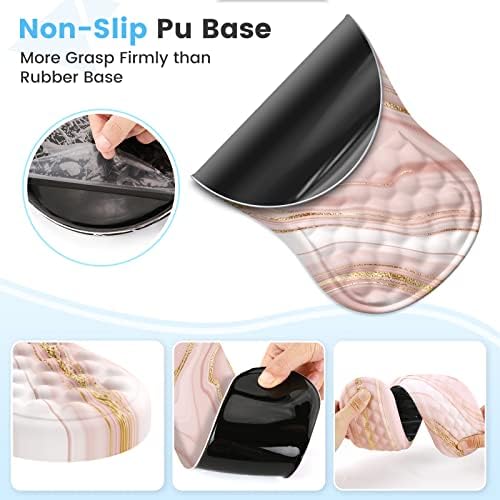 HAOCOO Ergonomic Keyboard Wrist Rest & Mouse Pad Set, Rose Gold Pink - Image 5