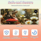 Heated Desk Pad Large Mouse Pad 31.5 x 13 inch with 3 Levels Heating & Auto Shut-Off Warm Mouse pad PU Leather Computer Mousepad for Home Office Work - Red Mushroom and Frog - Image 2