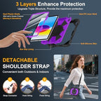 Case for iPad (A16) 11th/10th Generation 11/10.9 Inch 2025/2022, Ubearkk for iPad a16 case with Screen Protector, 360 Degree Rotating Stand Shoulder Strap Pencil Holder,Black Purple - Image 2