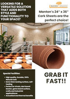 Manton Cork 24" x 36" x 1/2" Thick Cork Sheet with Adhesive Strips, 100% Natural and Sustainable Cork Bulletin Boards. Perfect for Home, School, and Office - Image 4