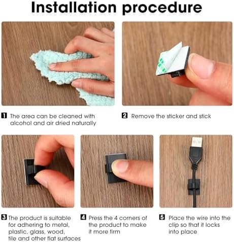 EBOOT 3/4” Adhesive Cable Wire Clips for Desk Wall Car, 1000 Pieces - Image 5