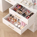 81 PCS Clear Plastic Drawer Organizer Set 4 Sizes Desk Divider Storage Bin - Image 5