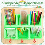 Lineshading 12 Pack Classroom Caddy with 6 Compartments(Rainbow Colors) - Image 5
