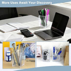 20 Pack Clear Acrylic Pen Holders, Bulk Pencil Cup Desk Organizers - Image 5