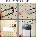 Tandefio 50 Pack Black Metal Peg Board Hooks with Label Holder, 8 Inch - Image 3