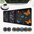 Desk Mat, Mouse Pad with Wrist Rest, 4-in-1 Large Mouse Pads for Desk, Ergonomic Mouse Pad and Keyboard Wrist Rest Gaming Keyboard Mat for Office,Color Butterfly Psalm by EFGWSDER