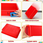 Hoteam 10 Pack Flat Bins Paper Trays,Red,13.78 X 9.84 X 3.15 Inch - Image 2