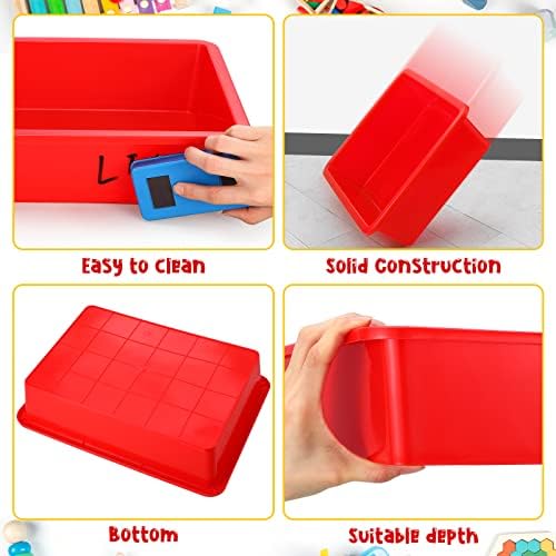 Hoteam 10 Pack Flat Bins Paper Trays,Red,13.78 X 9.84 X 3.15 Inch - Image 2