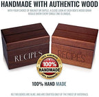 Wooden Recipe Box with 50 Recipe Cards & Dividers, 4x6 Card Holder, Walnut - Image 5