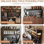 2/3 Tier Desk Shelf with Pegboard & Storage Accessories, Metal Desk Storage Organizer Shelf Space-Saving, DIY Table Countertop Shelves for Dorm, Office(Black+Black,95 * 135cm/37.4 * 53.1in) - Image 7
