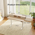 FEZIBO 48 X 24 Inch Standing Desk with Storage, Adjustable Height Sit Stand Desk with Sliding Pegboard Organizer, Felt Wall Bumper, Monitor Arm Compatible for Home Office Workstation, Maple - Image 3