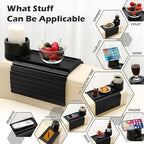Couch Armrest Table with Cup Holder,,Fit Arms 5"and Wider,BlacK - Image 5