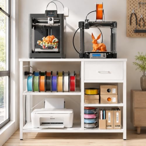 Homieasy 3D Printer Stand with Filament Storage, 39.4" x 23", White - Image 2