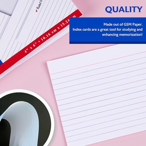 BAZIC Products White Ruled Index Cards, 4 x 6 in, 100 Ct, 24-Case - Image 5