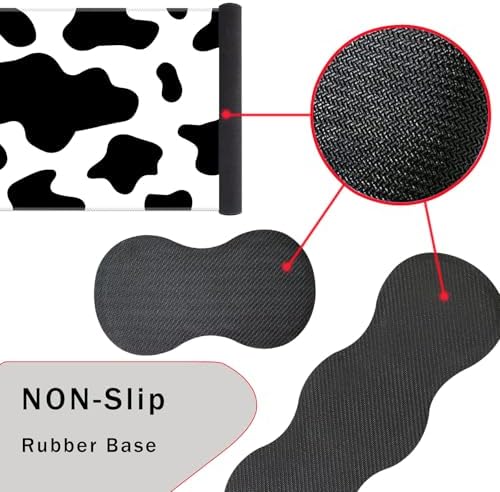 Keyboard Wrist Rest and Mouse Pad with Wrist Support Set Ergonomic Coaster,Memory Foam,Easy Typing Pain Relief,Large XL Desk Mat 31.5"x 11.8",Cow Print - Image 3