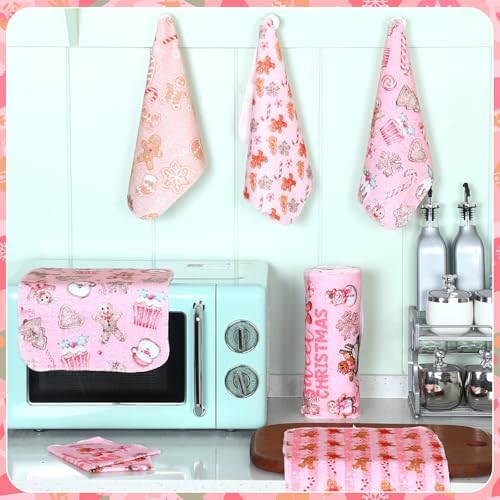 36 Pack Reusable Kitchen Cloths Cotton Towel, Pink Gingerbread - Image 3
