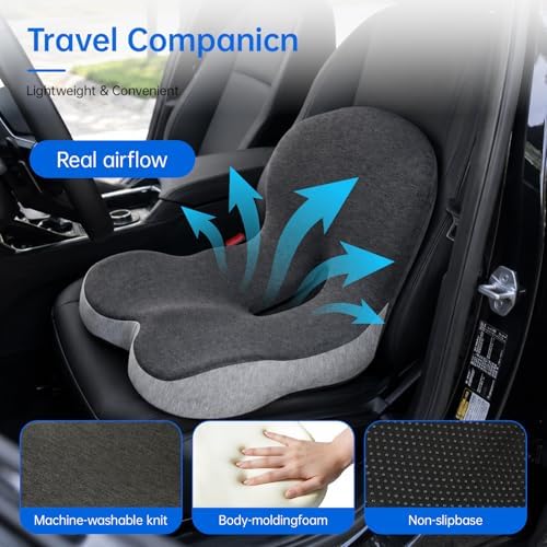 Memory Foam Seat Cushion with Lumbar Support for Office Chair and Car - Image 5